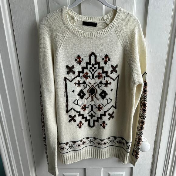 ASOS Geometric Hand Knit Wool Blend Sweater - Picture 2 of 9